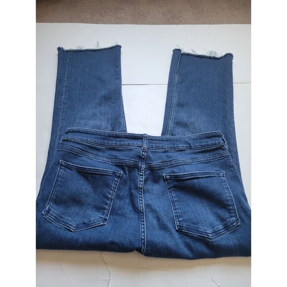 Anthropolgie Pilcro Dark Wash Rew Hem Wide Leg Jeans Size 33T Casual Bohemian - Picture 9 of 9